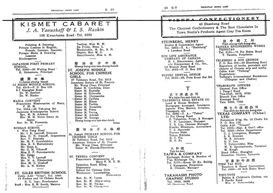 Directory spread with Takahashi Photographic Studio at the bottom of printed page 40, on the right.
