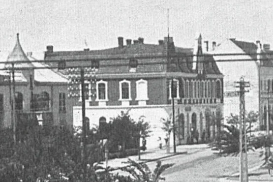 Historic view of the building identified as Takahashi studio.